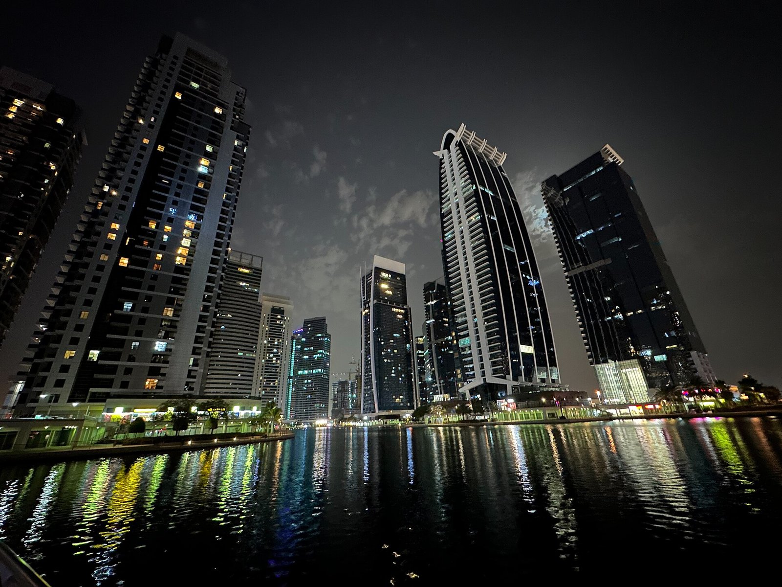 Jumeirah Lakes Towers at night, home of the DMCC free zone authority