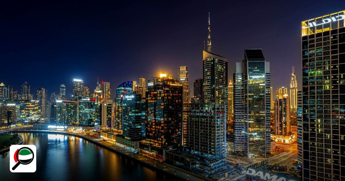 Dubai World Trade Centre E-commerce License Cost 2026 - stunning aerial view of illuminated skyline at night